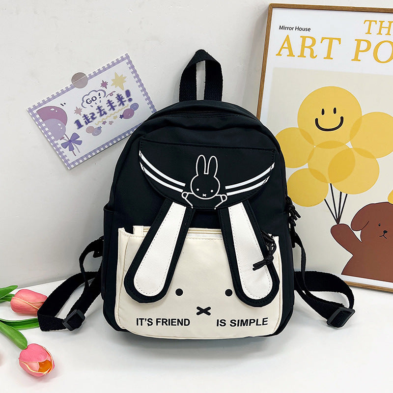 New Children's Schoolbag Cute Cartoon Rabbit Backpack Lightweight Breathable Outdoor Western Style Backpack Wholesale