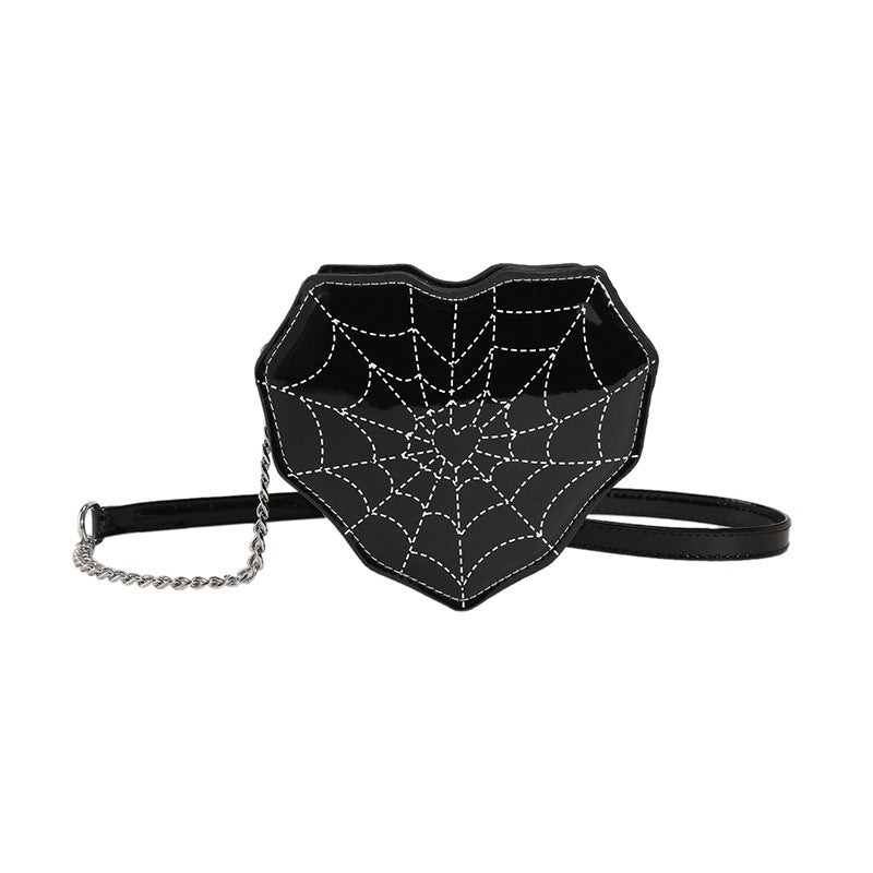 ANTMVS 2025 Fashion creative personality sweet sister cool spicy style spider web women's bag glossy love chain shoulder messenger bag bag