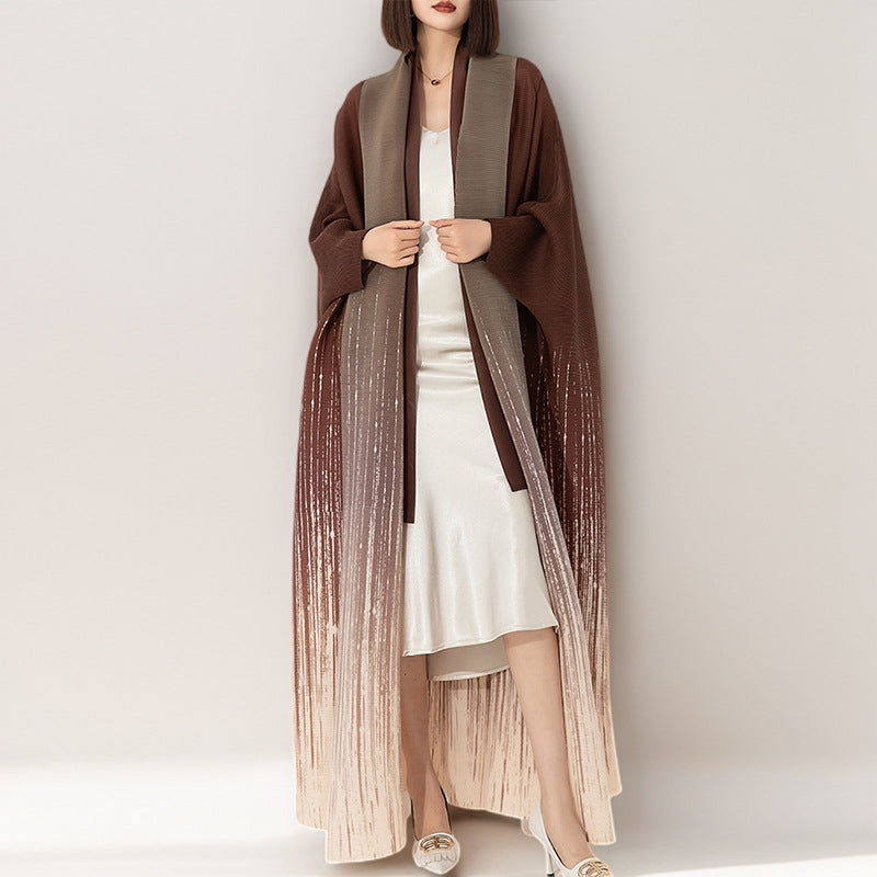 2025 Muslim robe dress new women's high sense loose lapel fashion gradual change middle east women's long skirt