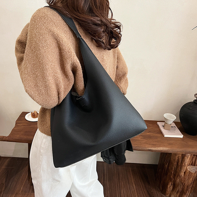 ANTMVS 2025 Large-capacity bag women's popular new high-end soft leather versatile shoulder underarm bag trendy commuter tote bag