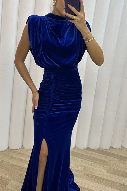 ANTMVS  Cross Border Hot Sale Korean Velvet Dress  New Private Clothing Socialite Elegant Super Long Dress