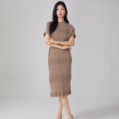 2025 dress summer women's summer high sense 2025 new loose large size temperament simple and versatile medium and long dress