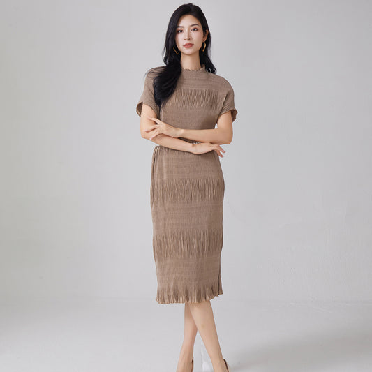 2025 dress summer women's summer high sense 2025 new loose large size temperament simple and versatile medium and long dress
