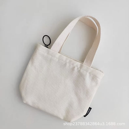 ANRMVS Factory Supply Mini Small Sized Solid Color Canvas Bag Hand Carrying Small Cloth Bag Women Hand Carrying Fabric Mobile Phone Bag Wholesale