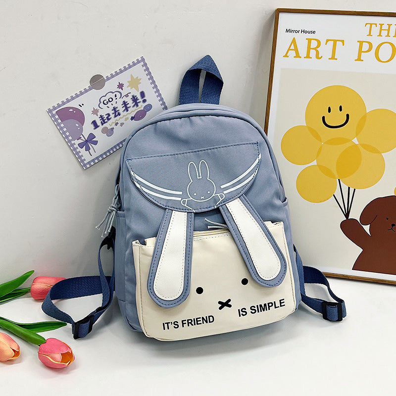 New Children's Schoolbag Cute Cartoon Rabbit Backpack Lightweight Breathable Outdoor Western Style Backpack Wholesale