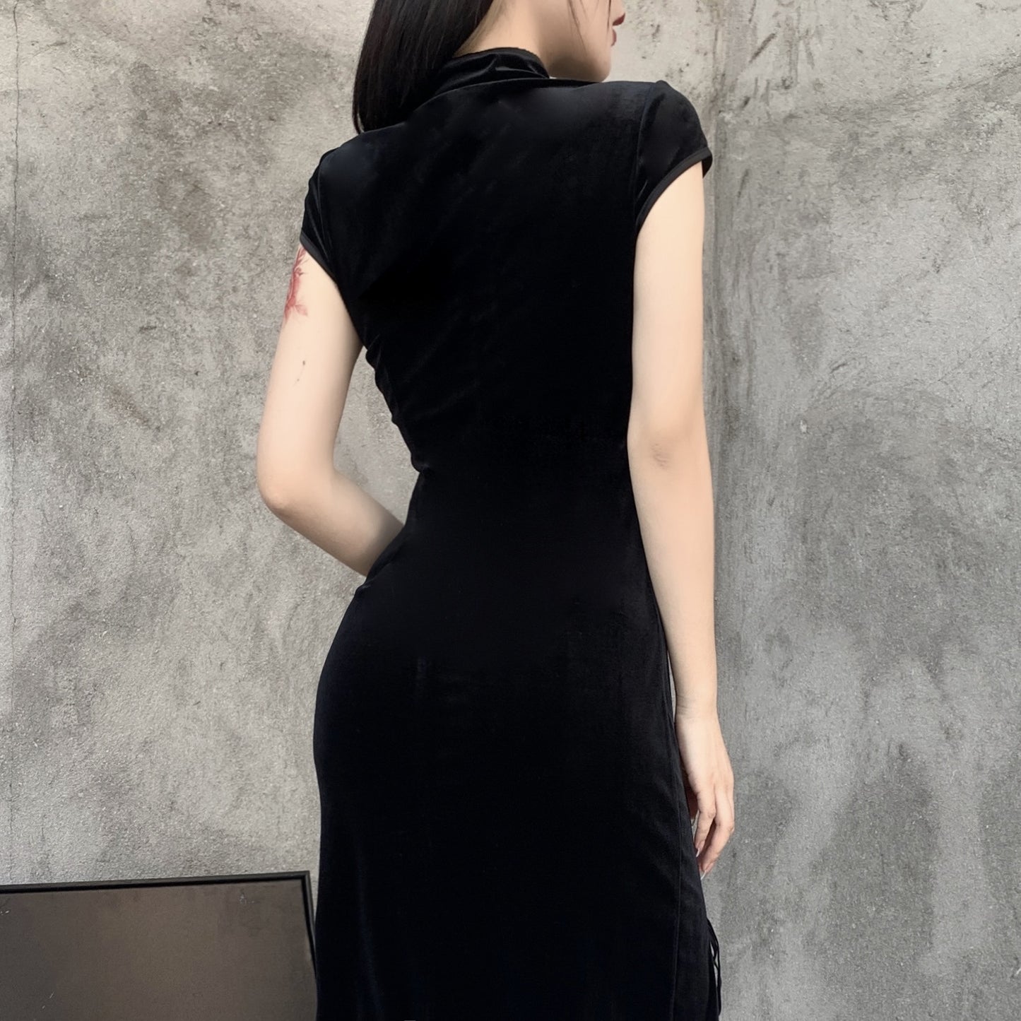 Cheongsam Dress Improved Dress Summer New Chinese Style Sexy Slit Lace-up Cool Chic Black Temperament Long Dress 2023