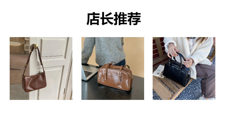 ANRMVS Niche Texture Underarm Bag Women's Winter High Sense New Fashion Korean Style Saddle Bag All-Match Shoulder Messenger Bag