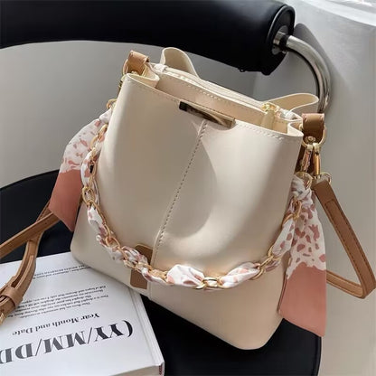 ANRMVS New Women's Bag  Fall Winter Fashion Shoulder Bag Advanced Texture Portable Crossbody Bag Fashion All-Match Bucket Bag