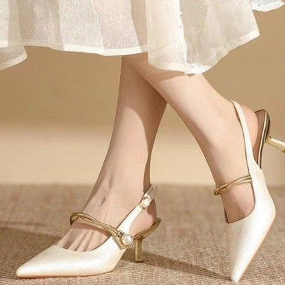 ANTMVS  Style Every Night High Heel Retro Pointed Toe Pumps Women's Shoes  Popular Summer New Chinese Style Beautiful Closed Toe Sandals