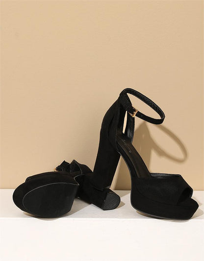 Antmvs Essential Peep Toe Faux Nubuck Heels