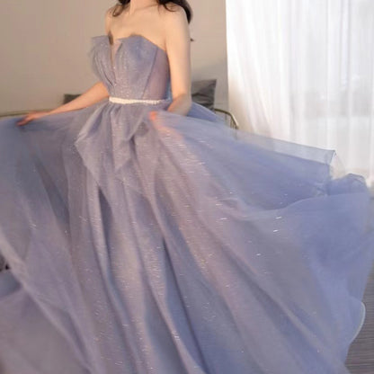 2025 new adult ceremony evening dress skirt light luxury niche style host banquet femininity simple and generous