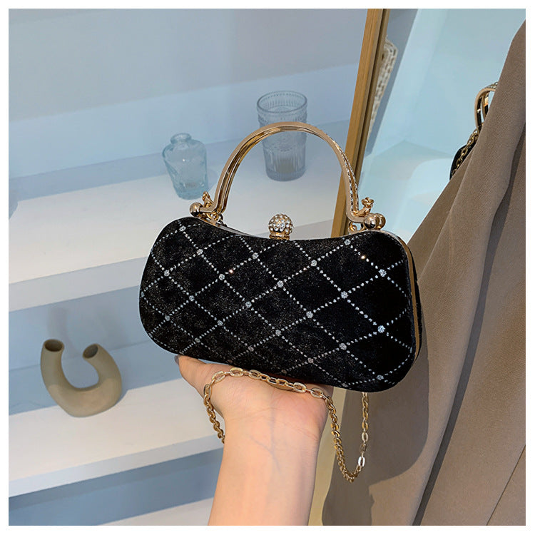 ANTMVS 2025 popular New  Trend Women's Handbag Textured Velvet Simple Small Square Bag Chain Shoulder Crossbody Bag