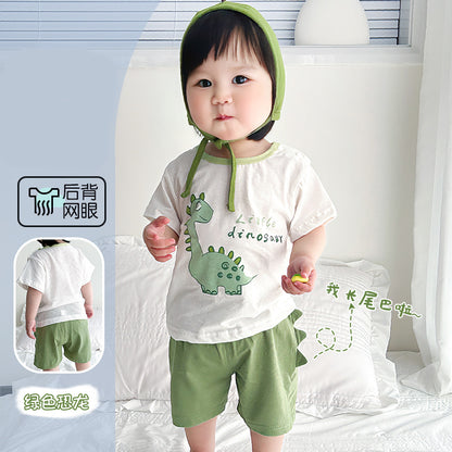 ANTMVS Baby Suit Summer Baby Short-Sleeved Shorts Thin Split Two-Piece Suit Cotton Boys' Girls Clothes Homewear