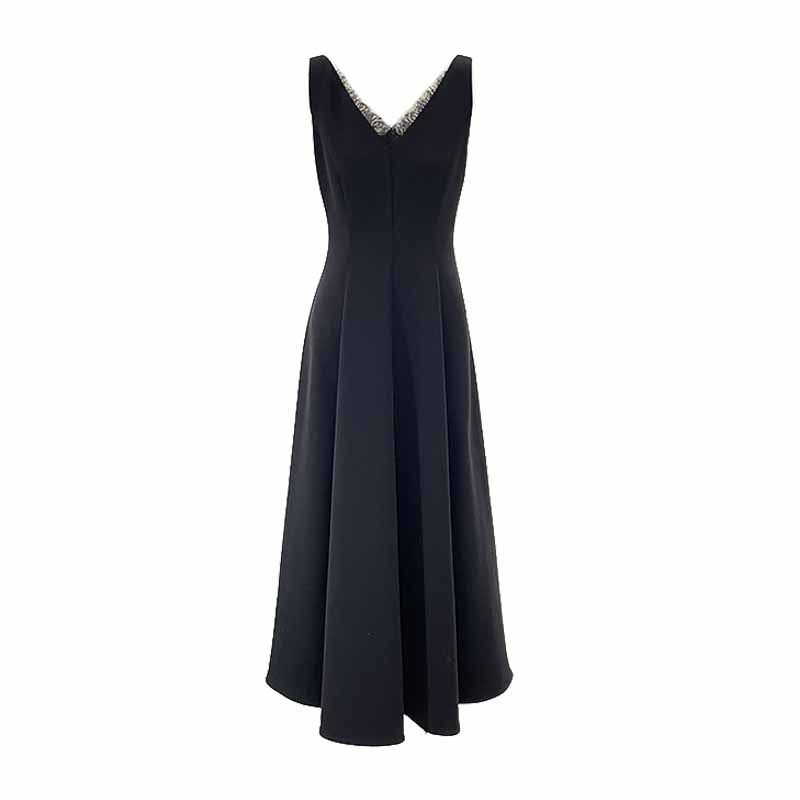2025 ES MODISH Spring New  Premium V-Neck Halter Lace Splicing High Waist Suspender Dress Women
