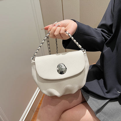 ANTMVS 2025 Niche design saddle bag women's bag fashion trend high sense pleated chain commuter simple shoulder messenger bag