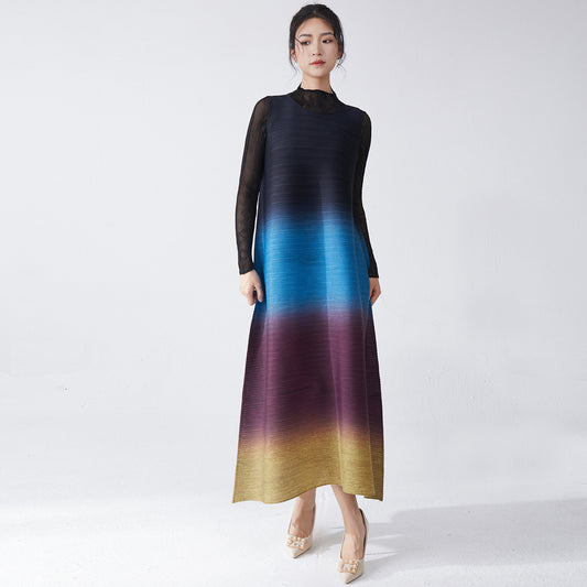2025 A hair  dress women's high-end wear 2025 new models gradually change sleeveless loose long dress tide