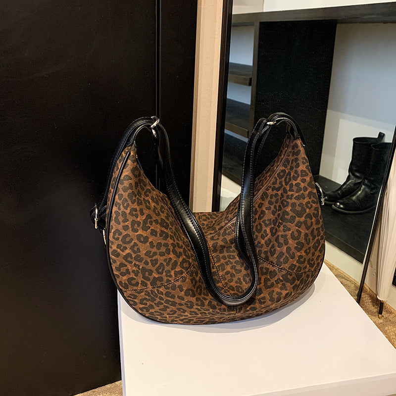 ANTMVS 2025 Fashion leopard print dumpling bag women's Korean version of the new trendy versatile shoulder bag popular niche design high-end underarm bag