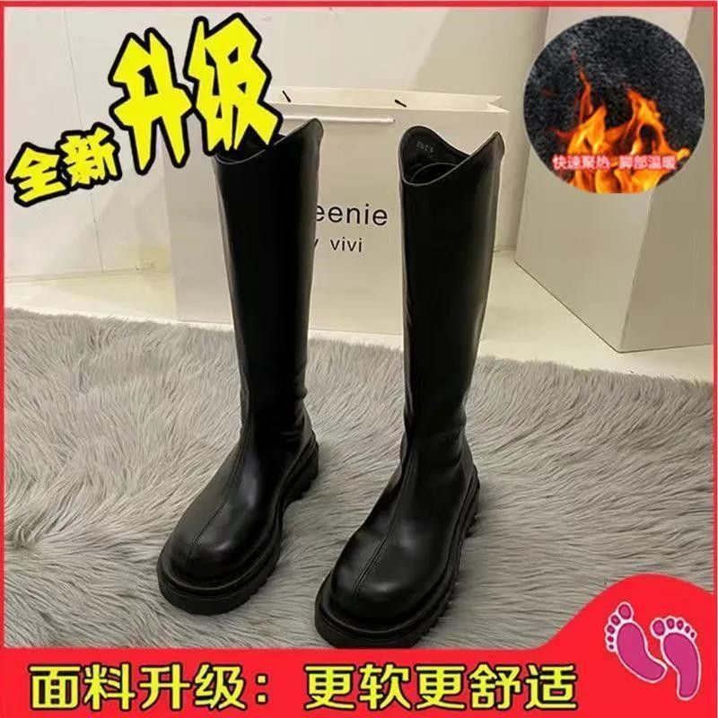 Internet Celebrity below the Knee Boots Women's Fall  New Platform Thin Flat Fashion Stocking Knight Boots Tide