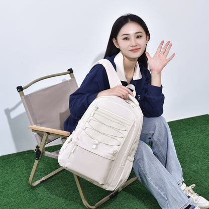 New Large Capacity New Simple Men's and Women's Backpack Middle School and College Schoolbag Fashion Couple Japanese Wholesale