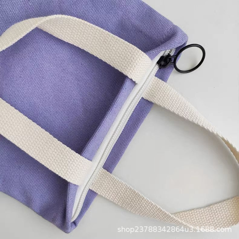 ANRMVS Factory Supply Mini Small Sized Solid Color Canvas Bag Hand Carrying Small Cloth Bag Women Hand Carrying Fabric Mobile Phone Bag Wholesale