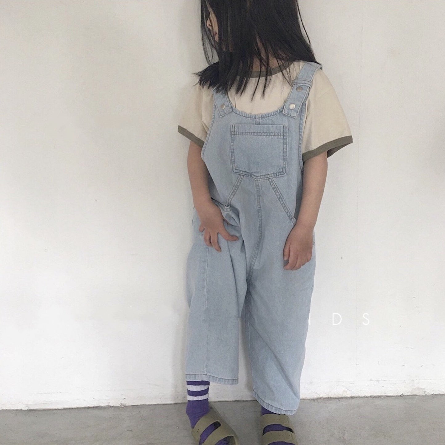 ANTMVS GL-kids Korean Summer New Children's Thin Denim Suspender Overalls Baby Boy and Baby Girl Retro Loose-Fitting Overalls