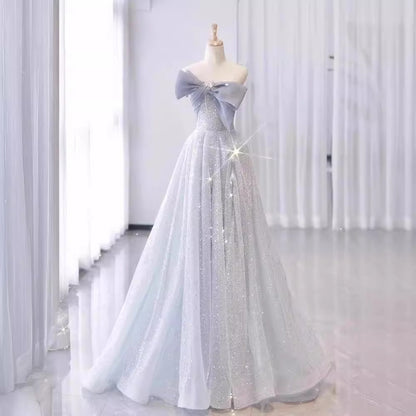 off-Shoulder Evening Dress for Women Banquet Temperament Light Luxury Minority High-End Host Art Exam Adult Ceremony Pettiskirt Dress