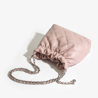 ANTMVS 2025 Niche high-end diamond garbage bag, small fragrant wind chain bag, bucket bag, wrinkled underarm small bag, chain messenger bag.
