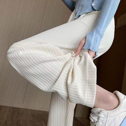 Antmvs Cloud Wide-Leg Pants Women's Summer Thin Loose Drooping Pants Casual Sun-Proof Straight Idle Style Figure Flattering Mopping Pants