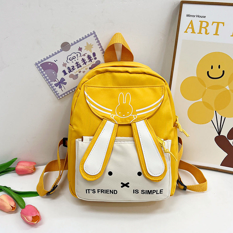 New Children's Schoolbag Cute Cartoon Rabbit Backpack Lightweight Breathable Outdoor Western Style Backpack Wholesale