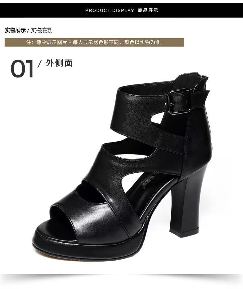 ANTMVS  Cross-Border Foreign Trade  Fashion New European and American plus Size High Heel Sandals Fish Mouth Roman Style Wedge Hollowed Fashion Sandals