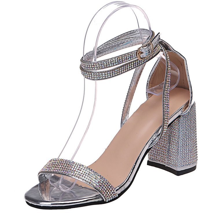 Antmvs Shine And Glow Rhinestone Block Heels