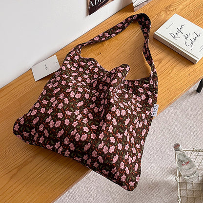 ANRMVS South Korea Spring New Black Bow Large Capacity Canvas Bag Ins Same Style Artistic Retro Shoulder Bag