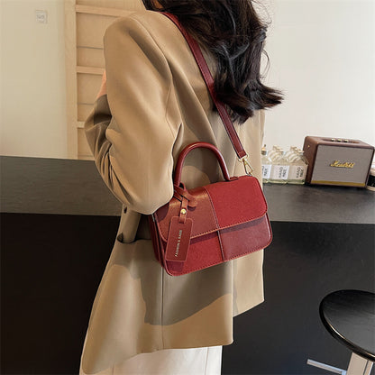 ANTMVS 2025 Retro bag women's popular new casual versatile shoulder messenger bag splicing high-end portable work small bag