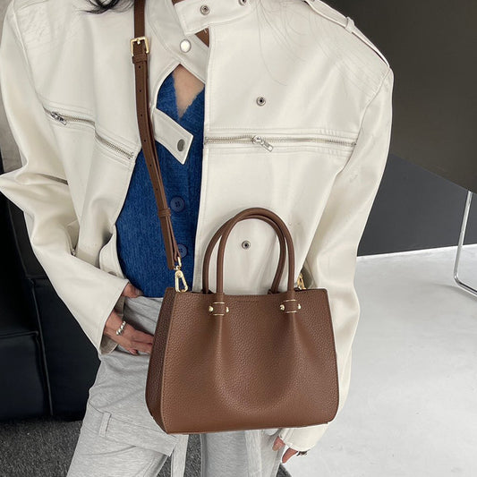 ANTMVS Folded handbag bag women's popular new high-end messenger shoulder leather commuter tote bag cowhide women's bag