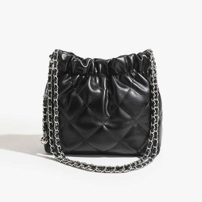 ANTMVS 2025 Niche high-end diamond garbage bag, small fragrant wind chain bag, bucket bag, wrinkled underarm small bag, chain messenger bag.