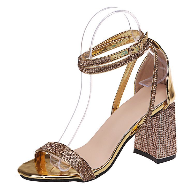 Antmvs Shine And Glow Rhinestone Block Heels