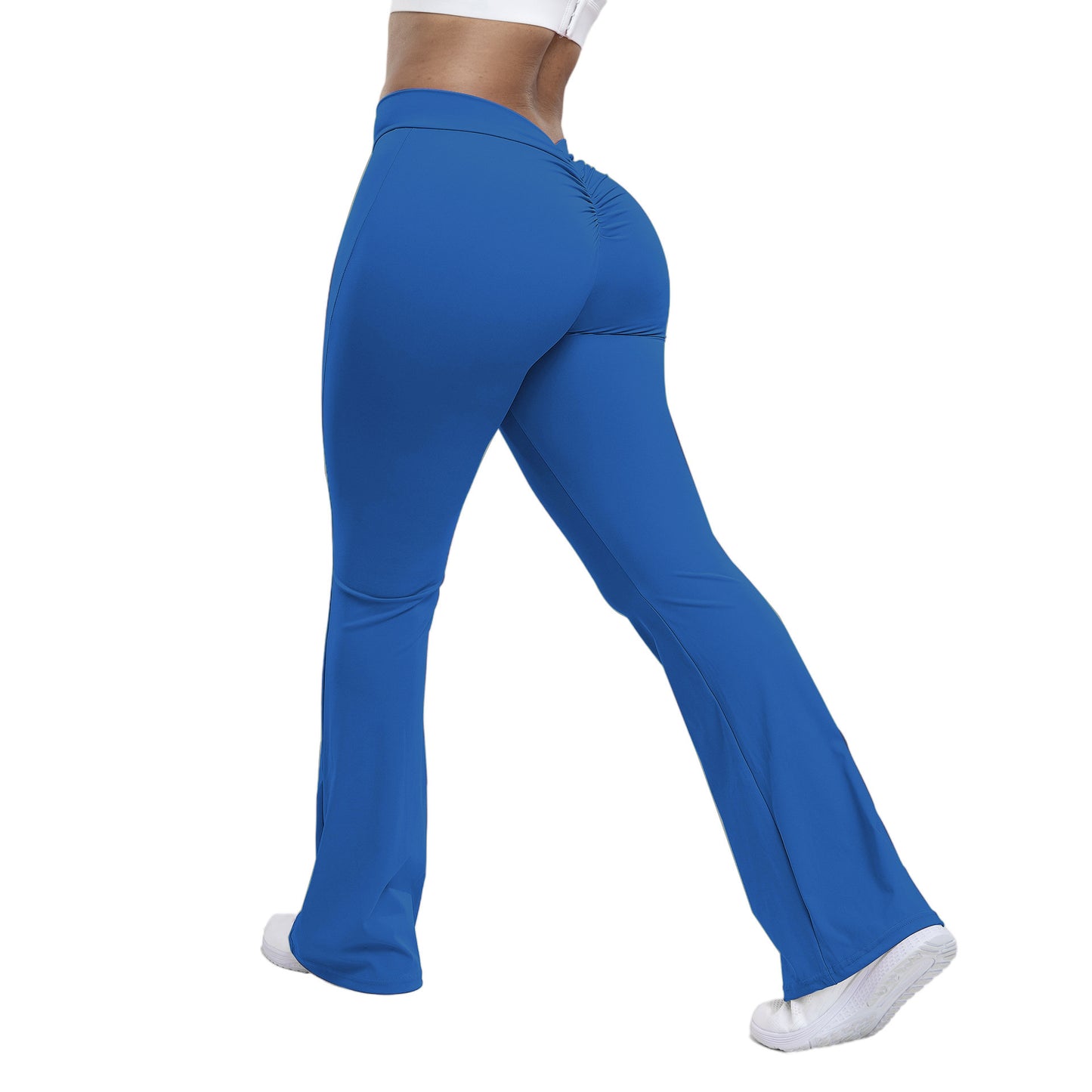 Antmvs HOT and NEW Cross Border  Peach Bell-Bottom Pants Women's Yoga High Waist Hip Lift Tights Wide Leg Fitness Pants Women's Clothing