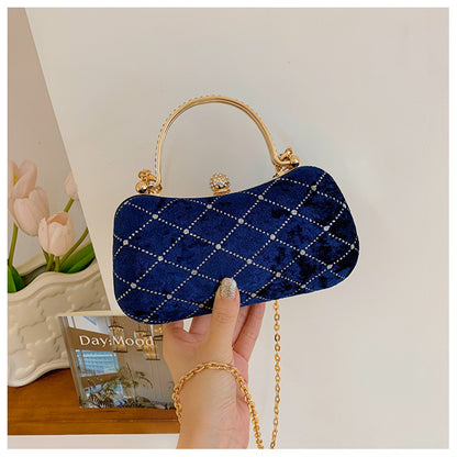 ANTMVS 2025 popular New  Trend Women's Handbag Textured Velvet Simple Small Square Bag Chain Shoulder Crossbody Bag