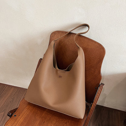 ANTMVS 2025 Large-capacity bag women's popular new high-end soft leather versatile shoulder underarm bag trendy commuter tote bag