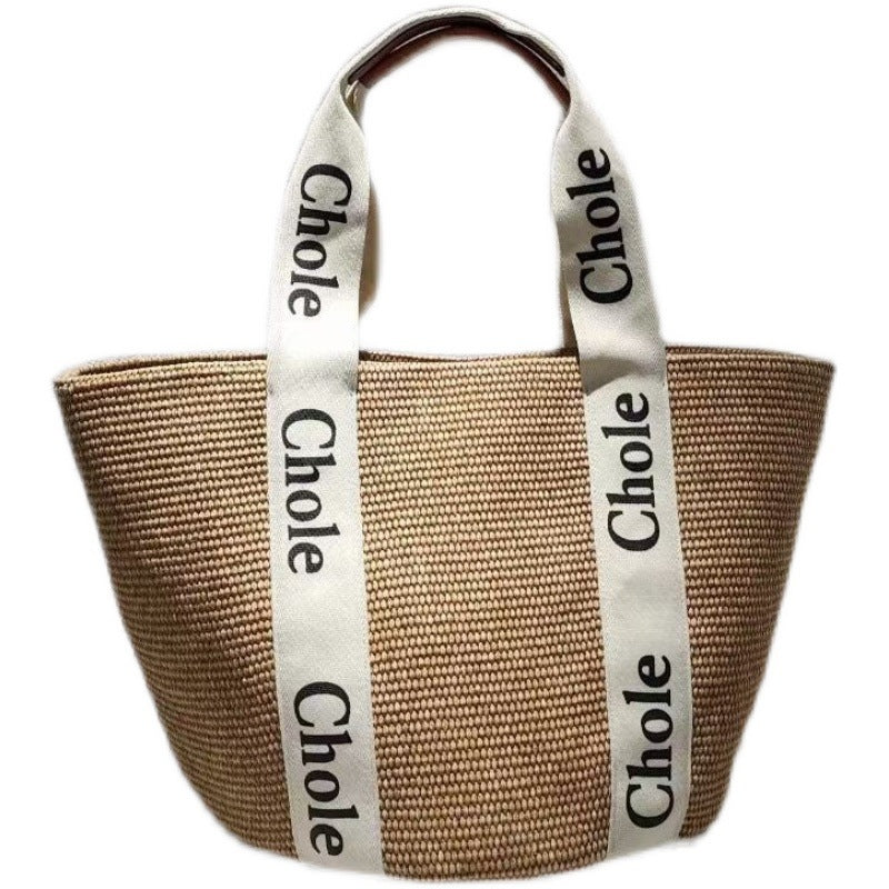 ANRMVS Seaside Woven Bag Small Handbags Female Niche Vegetable Basket Bag Beach Bag Holiday Women's Bag New Fashion Trendy