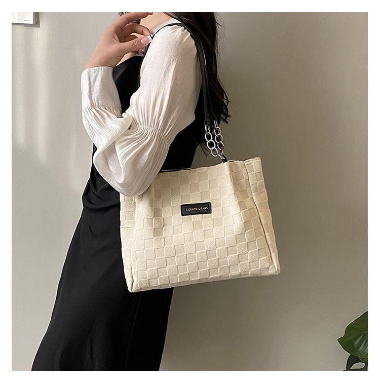 ANRMVS New Trendy Large Capacity Women's Shoulder Bag Fashionable All-Match Underarm Tote Bag Casual Portable Commuter Bag