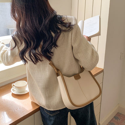 ANRMVS Niche Texture Underarm Bag Women's Winter High Sense New Fashion Korean Style Saddle Bag All-Match Shoulder Messenger Bag