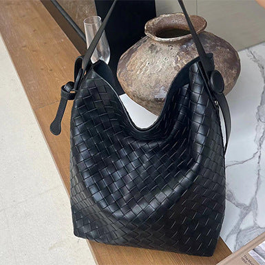 ANTMVS popular autumn and winter new woven tote bag women's large bag large capacity work simple commute shoulder messenger bag