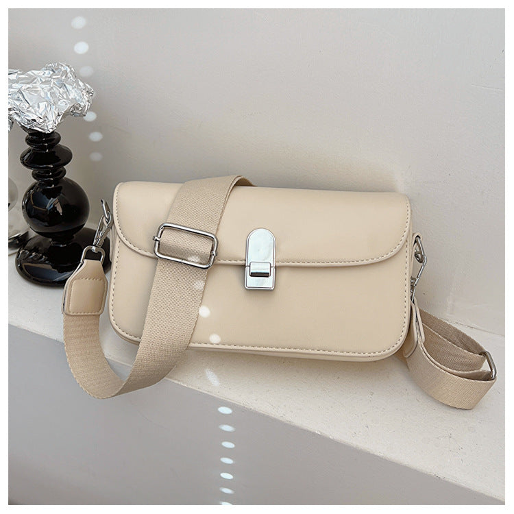 ANTMVS 2025 Bag women's Korean version new niche design high-end simple small square bag wide shoulder strap versatile single shoulder messenger bag