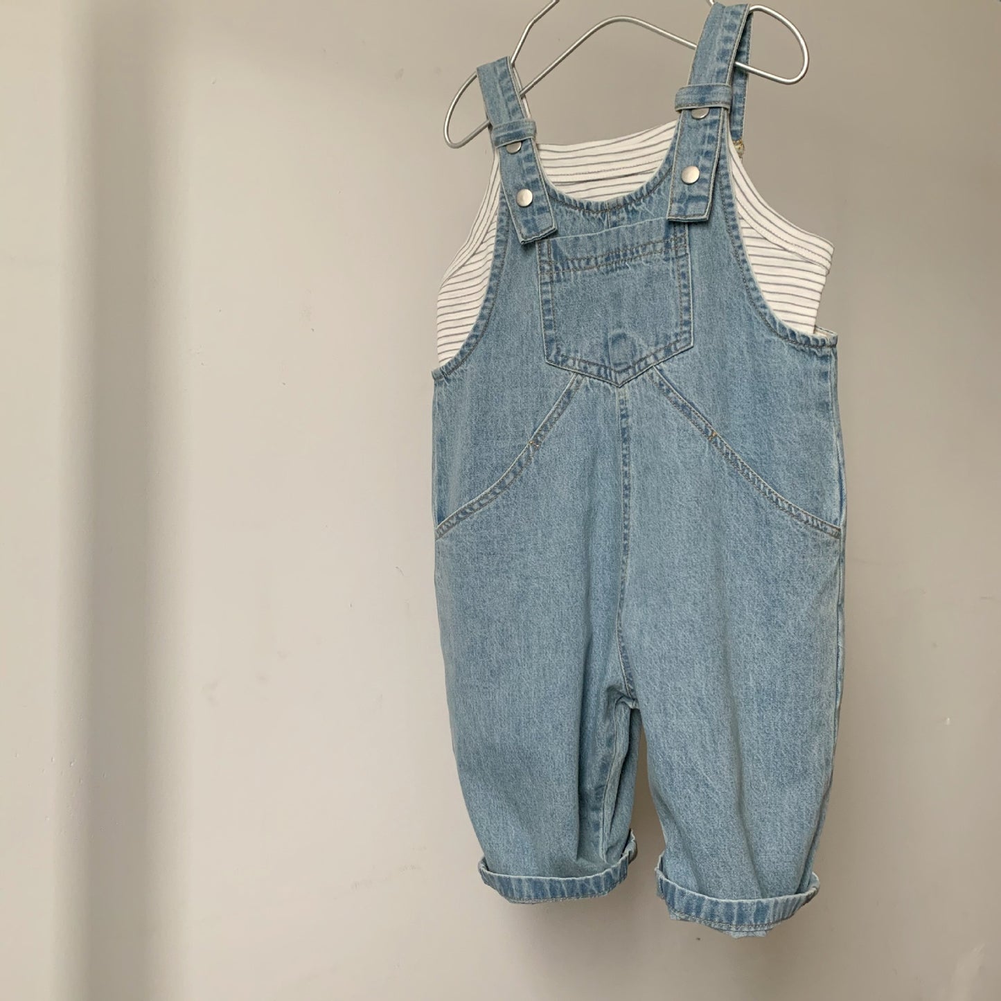 ANTMVS GL-kids Korean Summer New Children's Thin Denim Suspender Overalls Baby Boy and Baby Girl Retro Loose-Fitting Overalls