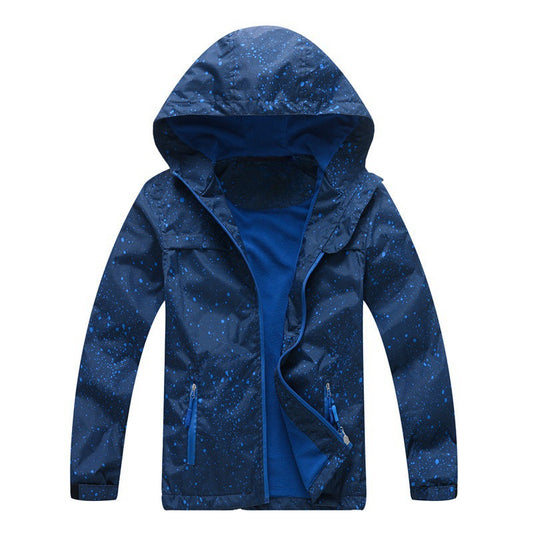 ANTMVS Children's Clothing Windbreaker Boys' Jacket Medium and Large Children's Windproof Rain-Proof Thermal Children's Trench Coat New Jacket Top