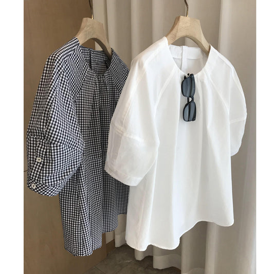 ANTMVS Style F Is Often an Excellent Shirt, Everyone Looks Good on It! Design Sense Youthful-Looking Loose Half Sleeve Shirt Women