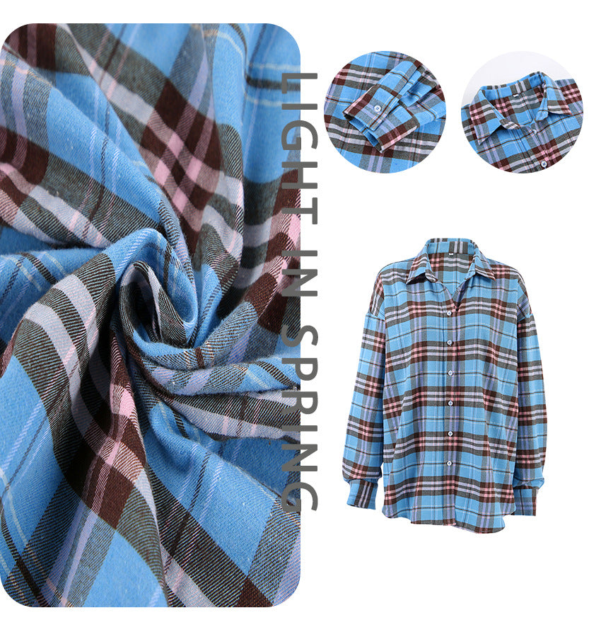 ANTMVS Spring and Summer New Retro Plaid Long-Sleeved Shirt Loose Leisure All-Matching Jacket Female Cross-Border