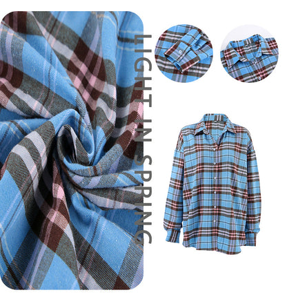 ANTMVS Spring and Summer New Retro Plaid Long-Sleeved Shirt Loose Leisure All-Matching Jacket Female Cross-Border