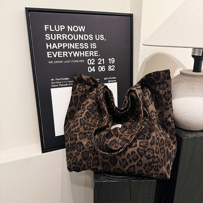 ANTMVS 2025 This year, the popular leopard print bag women's popular new high-end casual shoulder bag large-capacity commuter tote bag